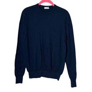 SuitSupply 100% Merino Wool Black Sweater Pullover Crewneck Mens Large